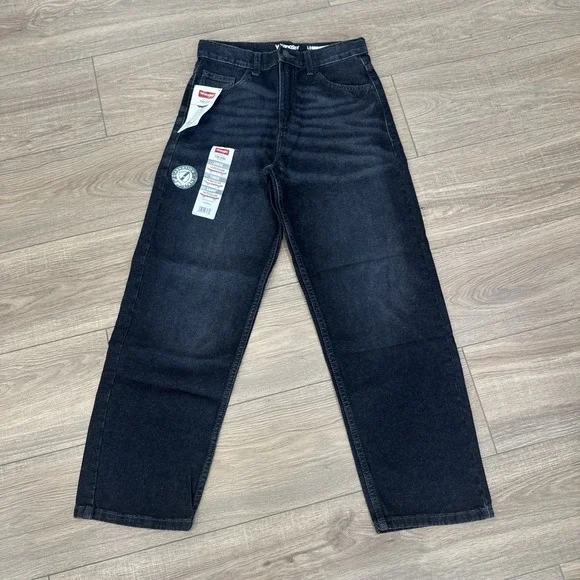 NEW Wrangler Boys Five Star Premium Loose Jeans Black Size 14 Regular - Picture 1 of 4